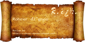 Rohrer Ágnes névjegykártya