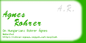 agnes rohrer business card